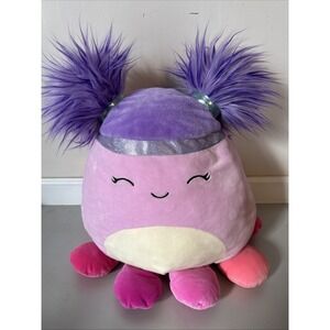 Kellytoy Squishmallows SquishDoos 14" Jeanne Octopus Stuffed Purple Pigtails